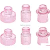 Держатели свечей 2023 Nordic Pink Glass Candlestic