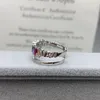 Hete verkopende S925 sterling zilveren modetrend veelzijdige eenvoudige prachtige kleur schatladder vierkante vrouwelijke ring