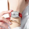 Inne zegarki Nowy chenxi zegarek dla kobiet luksusowy moda nieregularna żółta skórzana skórzana różowe złoto kwarc kobiety zegarki damskie prezenty Dropshipping J230728