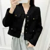 女性用ジャケット滑走路秋のハイエンドファッションブラックタッセルツイードエレガントコート女性服豪華なカサコのアウトウェア