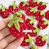 Fiori secchi 30PCSLot 5X3CM Filato fai da te Pasta di stoffa fragola Fatto a mano all'uncinetto Applique a maglia Patchwork Cucito Accessori per cucire 871 230729