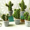 Flores decorativas Planta falsa prática Realista Cactus em vaso Ornamental Simulação útil Decoração de jardim simples