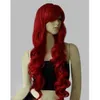 80cm Long Cosplay Rouge Foncé Perruques Dames Bouclés Perruques Perruque Peluca Peruca Parrucca Capelli Cheveux Synthétiques Wig255q