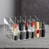 Aufbewahrungsboxen 24 Gitter Lippenstiftständer Fall Make-up Organizer Box Display Halter Kosmetik Schmuck