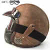 Motorhelm Small Shell Open Face 3 4 Motorcross Casco Capacete Jet Vintage Retro Mae Black1 Helmets228c