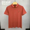 Herrpolos dyxue highend sommar broderad lapel affärspolo skjorta fast färg blixtlås hantverk casual shortsleeved tshirt m4xl 230731