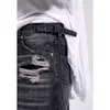 Men's Jeans Knee ripped jeans distressed wide leg denim jeans casual streetwear men baggy jeans loose fit y2k jeans for men black 230729