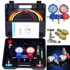 Professional Hand Tool Sets 3 Way Car HVAC Gauges With Hoses AC Manifold Gauge Set R410a R134a R404A R22 Refrigerant Hoses Adapte357c