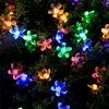 Decorações de jardim luz solar led flor fada cordão luzes ao ar livre atmosfera de natal lâmpada corrente flor festão festa decoração de casa 230731