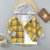 Camicie per bambini Primavera e autunno Abbigliamento per bambini Ragazzi Scozzesi con cappuccio Ragazze Cappotto a quadri a maniche lunghe per bambini 230731