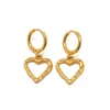 Créoles Boucles D'oreilles En Acier Inoxydable Designer Pour Les Femmes De Luxe Plaqué Or Creux Coeur À La Mode Boucles D'oreilles De Mode En Gros Bijoux