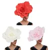 Headwear Hair Accessories Fashion Bridal Feathers Hair Accessories Makeup Prom Bow Hat Headdress Large Flower Hair Band 230729