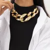 Catene Spesso materiale CCB esagerato grande collana di girocollo per donne collane a catena piatta hiphop sul collo 2023 Egirl Jewelry