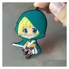 Keychains Lanyards 20Pcs Figure Attack On Titan Key Chain 3D Double Side Pvc Keyring Wings Of Liberty Keychain For Bags Kids Keys Ho Otwqd