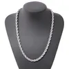 ed Rope Chain Classic Mens Jewelry 18k White Gold Filled Hip Hop Fashion Collier Bijoux 24 Inches262o