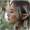 Máscaras de festa Orelhas falsas pontudas de látex Fada Cosplay Acessórios para fantasias Anjo Een Elf Ears P O Props Adt Kids Halloween Dec Dhrxu