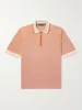 Men Polo Designer Shirts Summer Loro Piana Slim-Fit Striped Silk and Linen-Blend Polos Shirt Casual Tops Short Sleeve Tshirt