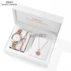 Other Watches IBSO New Elegant Women Watch Set Japanese Quartz Movement 3ATM Waterproof Stainless Steel Mesh Band Luminous Hands Love's Gifts J230728