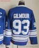 1980 Movie Vintage Hockey 93 Doug Gilmour Jerseys CCM Embroidery 21 Borje Salming 19 Bruce Boudreau Jersey White Blue Green