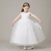 Девушка платья vestidos de daminha белый тюль