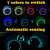 2X Car Dome LED Cup Holder Automotive Interior Lamp USB Multi- Colorful Atmosphere Light Drink Holder Anti-Slip Mat Product Bulb278o