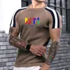 Maglioni da uomo Primavera e l'estate Stampato Girocollo Bottoming Shirt Trend Abbinamento colori Maglione lavorato a maglia Waffle casual di alta qualità