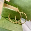 Designer Bijoux Argent Boucles d'oreilles en bambou pour femmes Rose Gold Hoop Boucle d'oreille Big Circle Luxurys Goujons Boucles d'oreilles Boucles Accessoires G2309252XQ