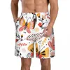 Pantalones cortos para hombre Mariposa Impresión 3D Verano Playa Estilo de ocio hawaiano Cordón Inicio