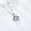 Chains 925 Sterling Silver Moissanite Round 5.0mm Gemstone Pendants Necklaces 0.5CT D Color Diamond For Women Wedding Gift
