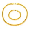 Chaînes 50cm21cm mode couleur or hommes collier Bracelet bijoux en gros Figaro lien chaîne ensemble cadeaux de fête de mariage
