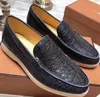 Loro piano verfraaide beste kwaliteit top luxe wandeling charmes suède loafers paren schoenen echt lederen casual slip op flats voor mannen luxe ontwerpers platte kleding schoen f