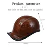 Hełm motocyklowy skórzany kask vintage otwartą twarz pół kasku Retro Moto Electric Bike Scooter Antiuv Safety Hat Hat Fashion x0731