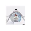 Pendentif Colliers Cardinal Perroquet Collier Oiseau Rouge Mon Ange Votre Nom Bible Citation Art Photo Verre Mémoire De Quelqu'un Cadeau Bijoux Dr Dhgtw