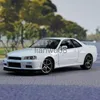 Diecast Model Cars WELLY 124 Nissan Skyline Ares GTR R34 Diecasts Toy Vehicles Metal Toy Car Model High Simulation Collection Kids Toys x0731