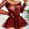 Lingerie sexy plus size 5xl para mulheres vestido de malha transparente lingerie sexy babydoll camisola cosplay fantasias eróticas