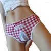 Onderbroek Vrouwen Mannen Sexy Plaid Print Sissy Gay Pouch Dames Lace Thongs G-String Slips Ondergoed Laagbouw Comfort Lingerie