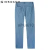 Mäns jeans giordano män jeans mustasch effekt lätta jeans klassiska fem pocket zip flue comfy denim jeans 13111011 j230728