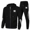 Heren Trainingspakken DC Pak Lente En Herfst Rits Jas Broek Hooded Sweater Business Casual Tweedelig Straat Sportkleding 230731