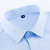 Mens Casual Shirts Mens Classic French Cuff Dress Shirts Long Sleeve No Pocket Tuxedo Male Shirt With Cufflinks Formal Party Wedding White Blue 230729