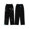 Calças masculinas clássico designer de moda mulheres galerias sweatpants depts manchado carta impressão homens casal solto versátil casual reto graffiti j