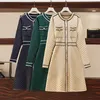 23SF Sandro Knitted Dress Badge Temperament Colorpicture Plus size long sleeves