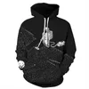 Erkek Hoodies Sweatshirts Komik Moda Menwomen 3D Baskı Astronot Elektrikli Temizleyici İnce Kapşonlu Kapşonlu Üstler 230731