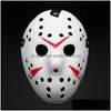 Máscaras de fiesta Fl Face Masquerade Jason Cosplay Skl Vs Friday Horror Hockey Disfraz de Halloween Scary Mask Festival Drop Delivery Home Ga Dhonz