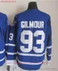 1980 Movie Vintage Hockey 93 Doug Gilmour Jerseys CCM Embroidery 21 Borje Salming 19 Bruce Boudreau Jersey White Blue Green