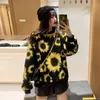 Women's Sweaters Ins Wool Sweater Autumn and Winter Sunflower Knitted Long Sleeve Jumpers Round Collar Loose Outerwear Girls Cute Pullover 230731