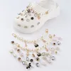 Shoe Parts Accessories Luxury Suit Charm Shoe Accessories Jibz Metal Diy Pearl Shoe Charms Jewelry 16 Styles Fashion Gift For Women 230729