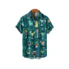 Camisas casuales para hombre Moda para hombre Camisa con estampado 3D Verano Manga corta Botón de una sola fila Suelta Patrón de planta de gran tamaño Tendencia 230729