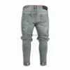 Jeans Masculino Jeans Masculino Stretch Destroyed Ponto de Pintura Rasgado Design Moda Tornozelo Zíper Jeans Skinny Para Homens J230728