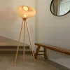 Stehlampen Japanische Retro-Kunst Stativ Bambus Licht für Schlafzimmer Nachttisch Sofa Quadrat EL Wohnzimmer stehend