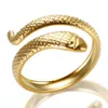 Anillos de racimo, anillo abierto de serpiente chapado en oro de acero inoxidable para mujer y niña, joyería de fiesta con dedo ajustable geométrica